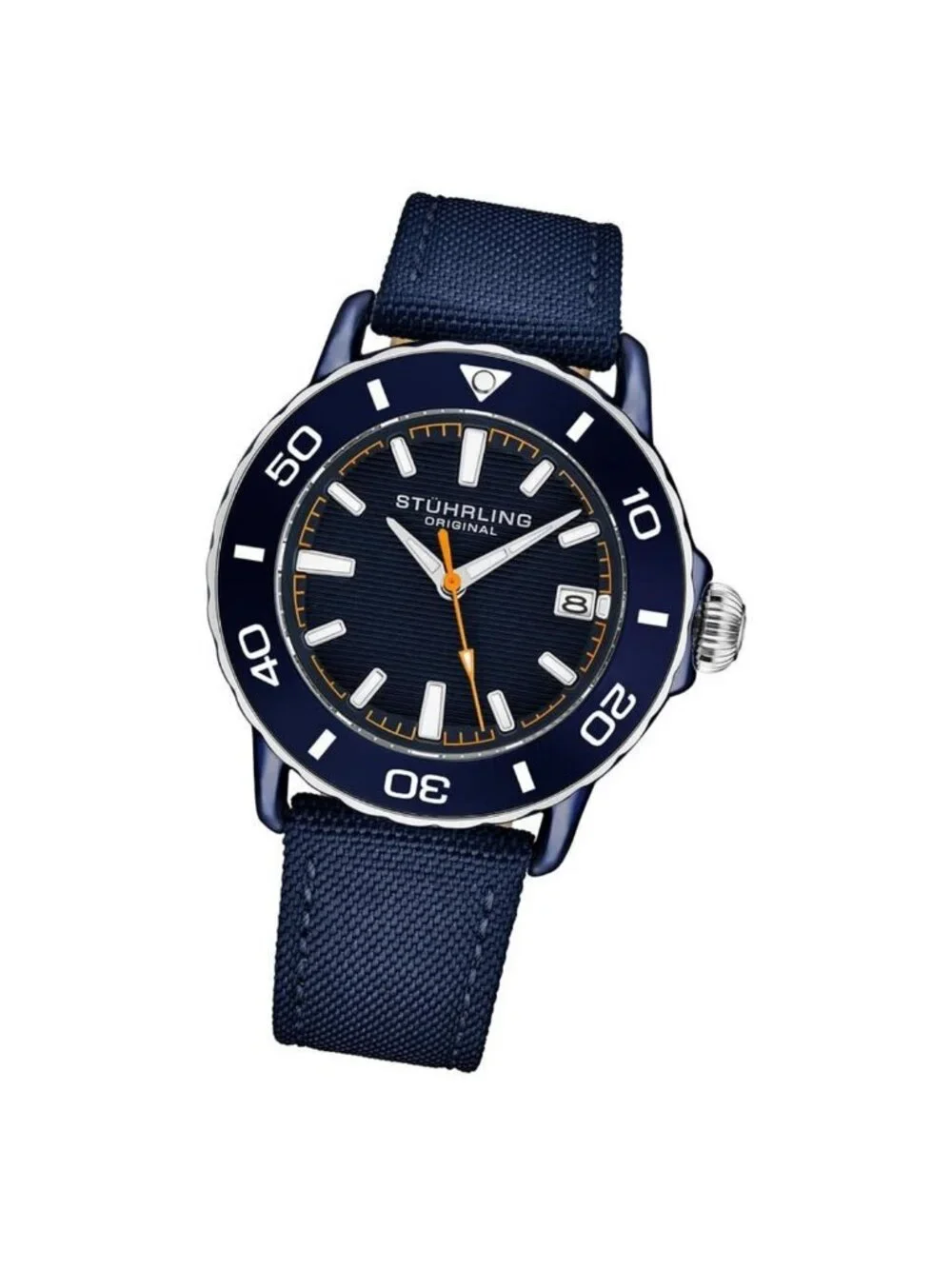 NWT Stuhrling Original Aquadiver Quartz Blue Dial Men's Watch